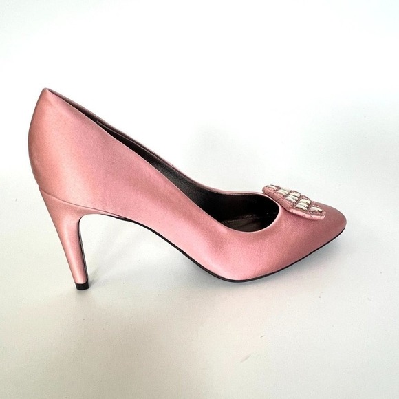 Bottega Veneta 454350 Women's Crepe Satin Stiletto shoe Pastel Pink Sz. 39 - Picture 8 of 15